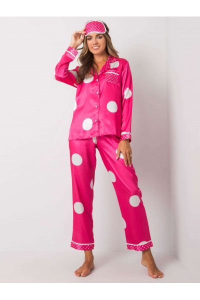 2 dalių ilga pižama su taškeliais (rožinės spalvos)